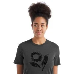 Icebreaker Central SS Tee Flora Forms Women -Tubbs Sales 0A56DL004 4