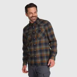 Outdoor Research Mens Feedback Flannel Shirt -Tubbs Sales loden2