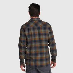 Outdoor Research Mens Feedback Flannel Shirt -Tubbs Sales loden3